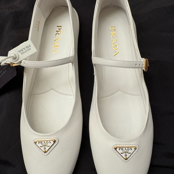 Prada white ballerina flats NWT, size 40.5 - Picture 6 of 7